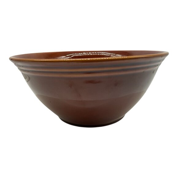 Ragon House Vintage Pottery Stoneware Brown Glaze Bowl ServeWare Collectible 9.5 - Picture 1 of 14